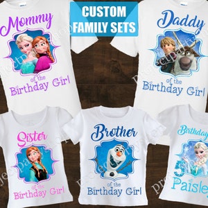 Frozen Family Birthday Shirts, Frozen 2 Birthday Shirt Set, Elsa Family Birthday Shirt Set