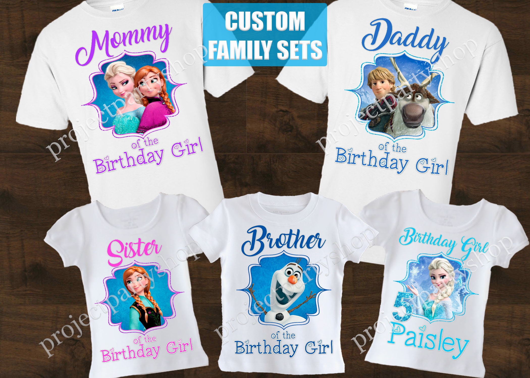 Camisas de cumplea os de la familia Frozen juego de camisas de