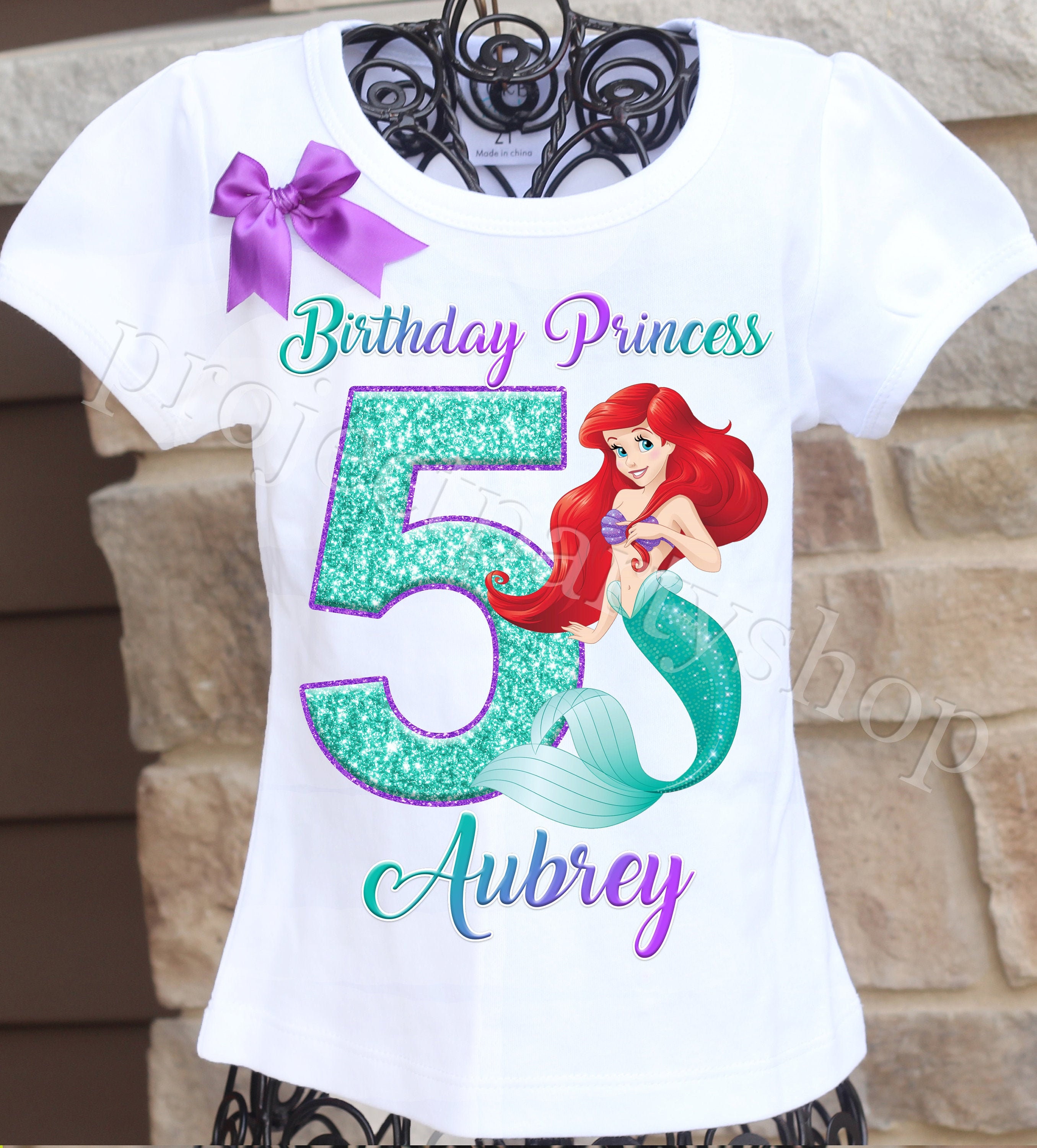 Little mermaid birthday shirt little mermaid shirt little mermaid birthday party customized 1st birthday,ariel81 princess Ariel shirt