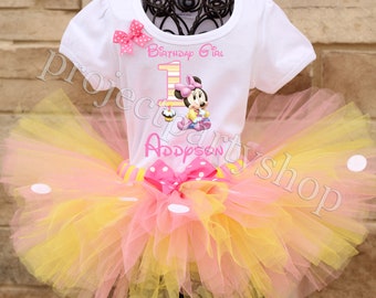 Minnie Mouse First Birthday Tutu Outfit, Minnie Mouse First Birthday Shirt, Minnie Mouse Birthday Outfit, Minnie Mouse Birthday Shirt,