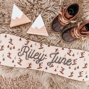 Personalized Custom Name Snowboard Boho Kids Sign Decor For Nursery Room Name Sign Wooden Wall Art Hanging Newborn Baby Shower Gifts