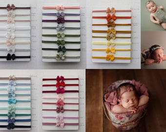 Single Bow Tieback, Natural Tieback Headband, Floral Tieback, Natural Tieback, Baby Girl Prop, Newborn Photography, Newborn Prop, photo prop