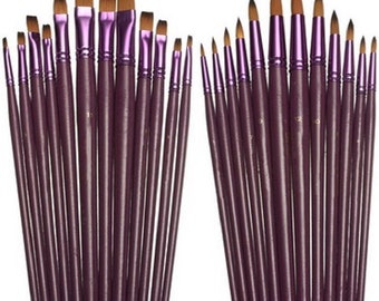 Artist Fine Paint Brush Set For Watercolor Acrylic Oil Painting Drawing ..12 pcs set. Different sizes