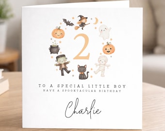Personalised Halloween Birthday Card - Autumn Birthday - Halloween Gift For Child - Halloween Card for Boy or Girl
