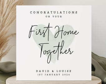 Personalised First Home Card - New Home Congratulations Card - Moving Home Card - Housewarming Card - 1st Home - New House - Keepsake