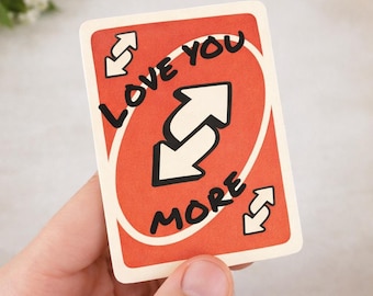Valentine’s Day / Anniversary Gift, Love You More Mini Card, Credit Card Size Keepsake, Romantic Token, Uno Style