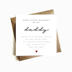 First Birthday as my Daddy Card - First Birthday Card For Daddy - Happy Birthday Daddy - Birthday Dad Gift - From Baby