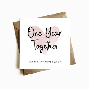 First Anniversary Card, 'One Year Together' - Anniversary Gift for Husband / Wife - 1st Anniversary Card