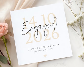 Personalised Engagement Card - Happily Ever After - Congratulations on Your Engagement Card - Simple Engagement Card - You're Engaged Card