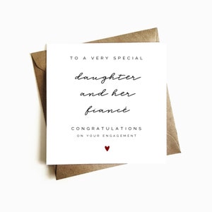 Engagement Card for Daughter and Fiancé - Congratulations on Your Engagement Card - Simple Engagement Card - You're Engaged Card