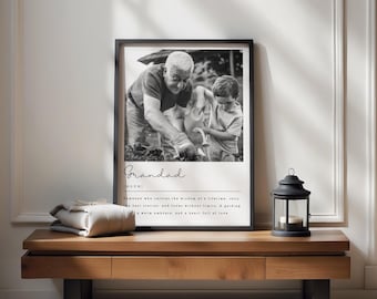 Personalised Grandad Gift, Grandad Definition & Photo Print, Birthday Gift for Grandad, Custom Family Wall Art, Father's Day Gift