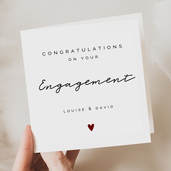 Personalised Engagement Card - Happily Ever After - Congratulations on Your Engagement Card - Simple Engagement Card - You're Engaged Card