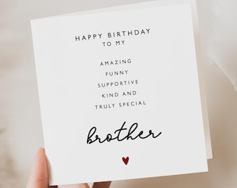 Brother Birthday Card, Birthday Gift from Sibling