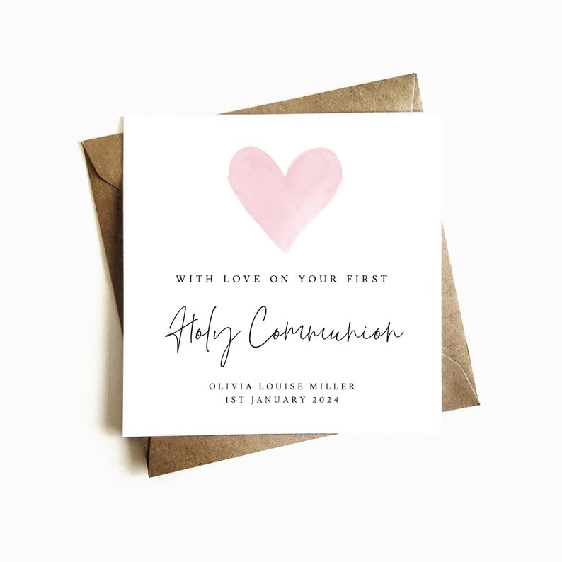 Personalised First Holy Communion Card For Girl Baby Girl Holy Communion Card 1st Holy Communion Gift 1st Holy Communion Card image 1