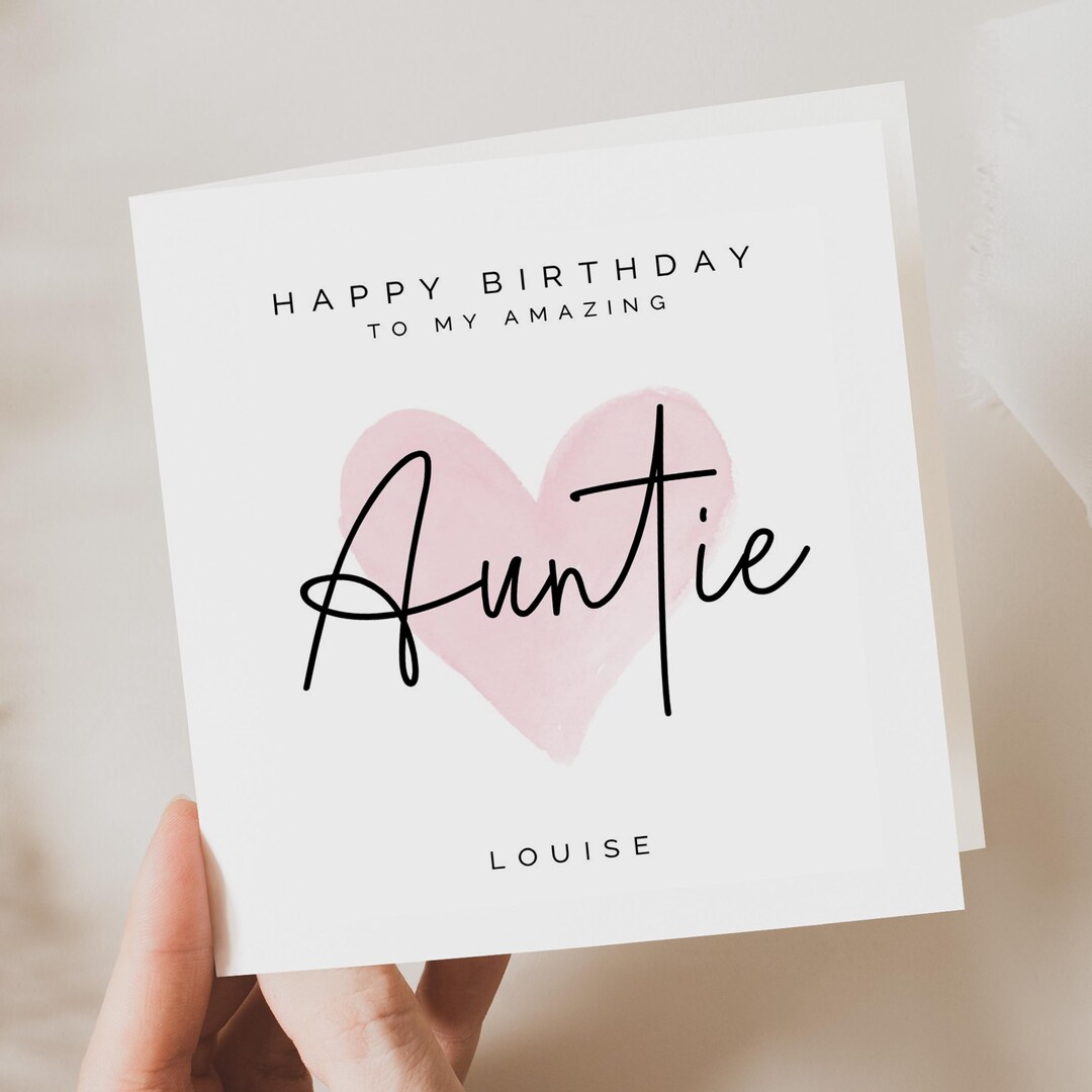 Second Ave Happy Birthday Karte Für Tante – Mit Blumenherz-Motiv, Premium 350g/m² Karton