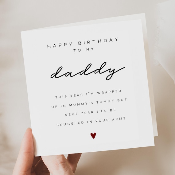 Daddy-to-be Birthday Card - Expectant Dad Birthday Card - To Daddy From Bump - Gift for Daddy to be
