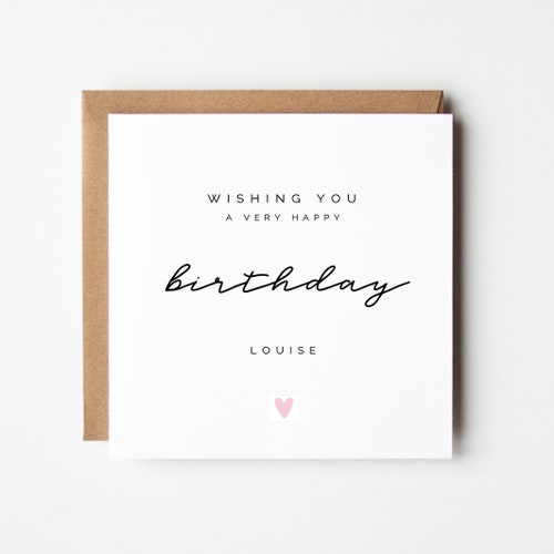 Floral Happy Birthday A5 Greetings Card Cards for Her Etsy