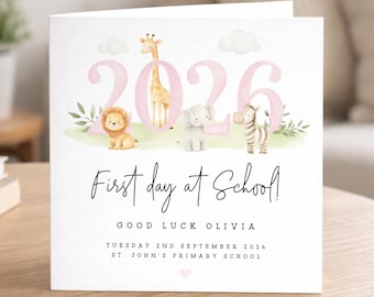First Day at School Good Luck Card - First day of Nursery - First Day At Primary School - First Day at Pre School Card, Card for Little Girl