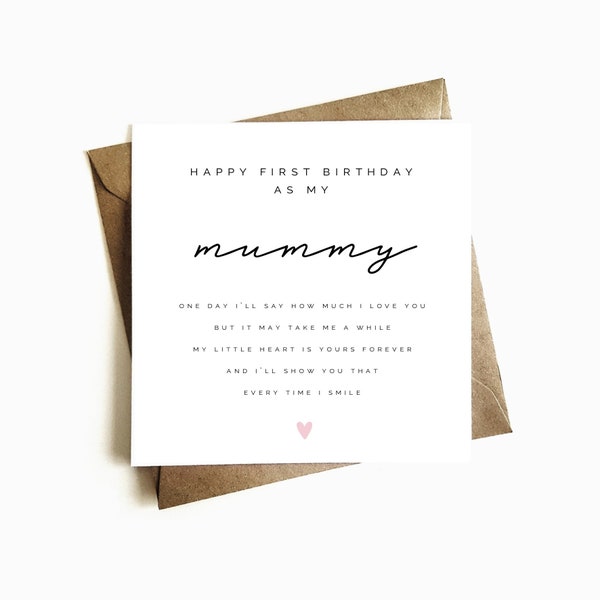 First Birthday as my Mummy Card - First Birthday Card For Mummy - Happy Birthday Mummy - Birthday Mum Gift - From Baby