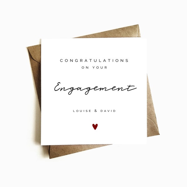 Personalised Engagement Card - Happily Ever After - Congratulations on Your Engagement Card - Simple Engagement Card - You're Engaged Card