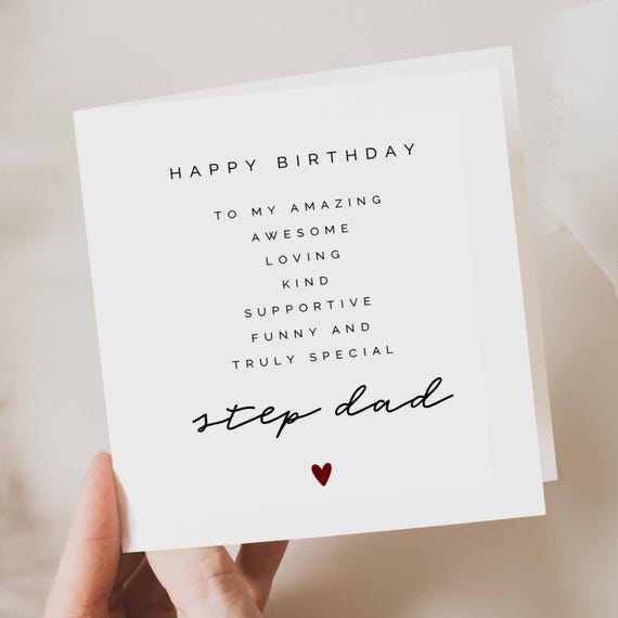 Amazing Step-dad Birthday Card Birthday Card for Stepdad Step Dad  Birthday Card Birthday Gift For Him Card For Father For Him