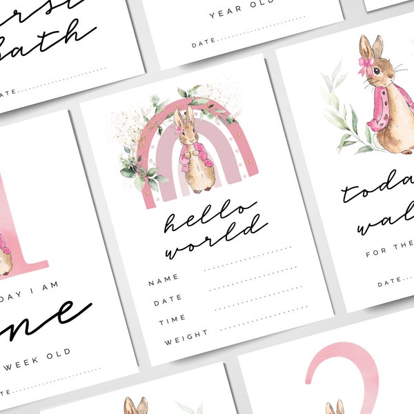 Flopsy Rabbit Baby Milestone Cards