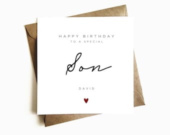 Personalised Birthday Card for Son - Happy Birthday Son - Son Birthday Card - Birthday Gift For Him - Card For Son - For Him