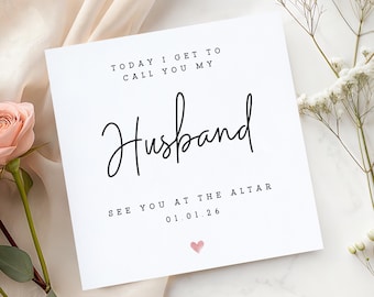 Personalised Wedding Day Card for Groom - Husband to be Card - Wedding Day Gift - On Our Wedding Day Card - Happy Wedding Day
