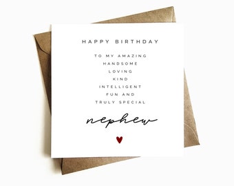 Birthday Card for Nephew - Happy Birthday Nephew - Nephew Birthday Card - Birthday Gift For Him - Card For Nephew - For Him