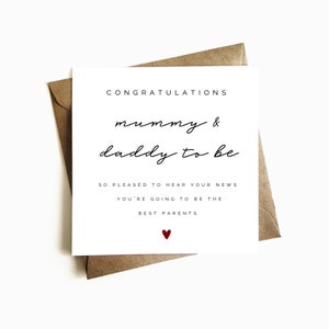 Congratulations Card for Parents-to-be - Mummy and Daddy to be Card - Pregnancy Congratulations Card - Baby Shower Card - Expecting Parents