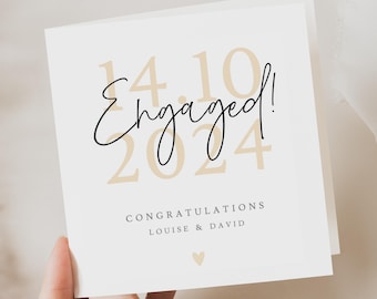 Personalised Engagement Card - Happily Ever After - Congratulations on Your Engagement Card - Simple Engagement Card - You're Engaged Card