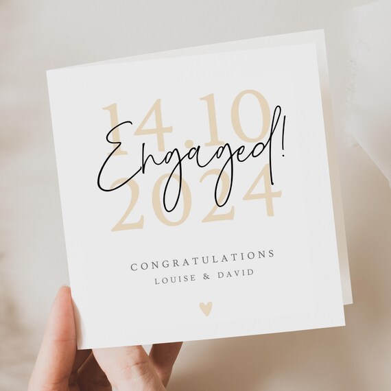 Personalised Engagement Card - Happily Ever After - Congratulations on Your Engagement Card - Simple Engagement Card - You're Engaged Card