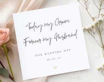Personalised Wedding Day Card for Groom - Husband to be Card - Wedding Day Gift - On Our Wedding Day Card - Happy Wedding Day