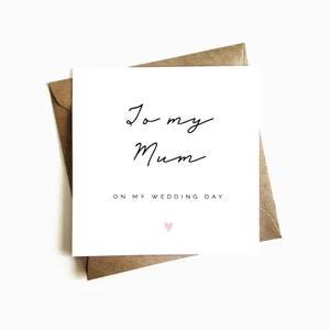 Wedding Day Card For Mum - Wedding Thank You Card - Wedding Day Gift - On My Wedding Day Card - Wedding Party Thank You Card