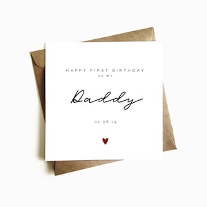 Personalised 'First Birthday as my Daddy' Card - First Birthday Card For Daddy - Happy Birthday Daddy - Birthday Dad Gift - From Baby