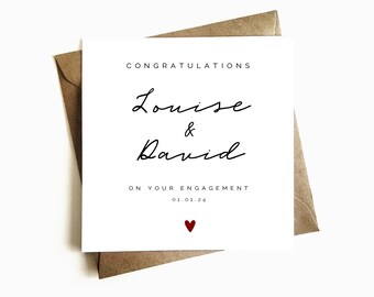 Personalised Engagement Card - Congratulations on Your Engagement Card - Simple Engagement Card - You're Engaged Card - Friends & Family