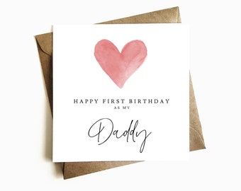 First Birthday as my Daddy Card - First Birthday Card For Daddy - Happy Birthday Daddy - Birthday Dad Gift - From Baby