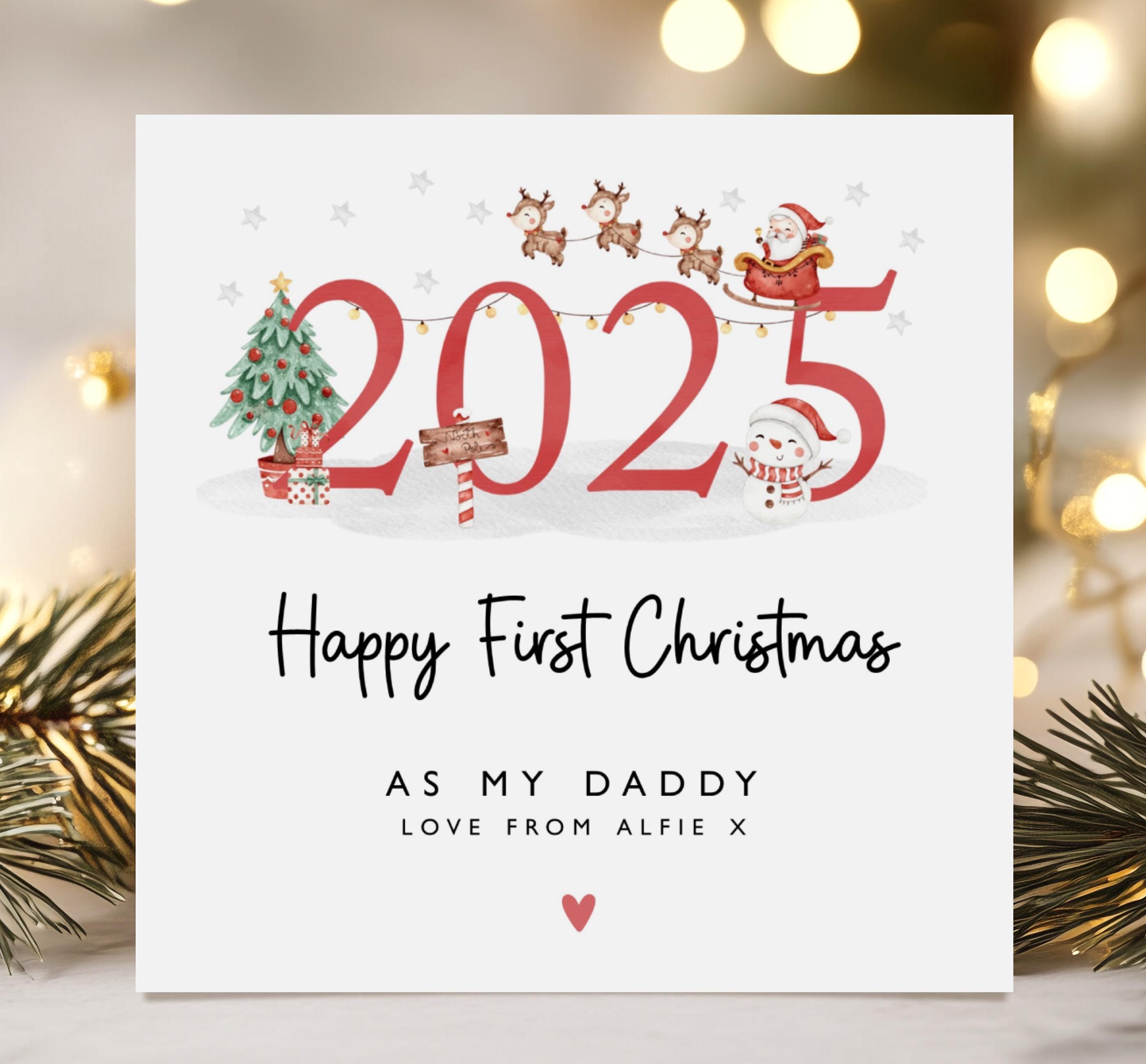 First Christmas as My Daddy Greeting Card - Christmas Card for