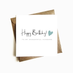 Birthday Card for Husband - Happy Birthday Husband - Husband Birthday Card - Birthday Gift For Him - Card For Partner - For Him