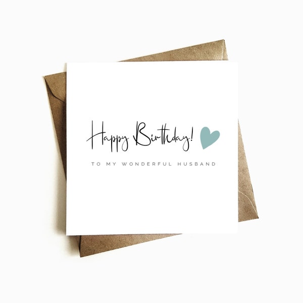 Birthday Card for Husband - Happy Birthday Husband - Husband Birthday Card - Birthday Gift For Him - Card For Partner - For Him