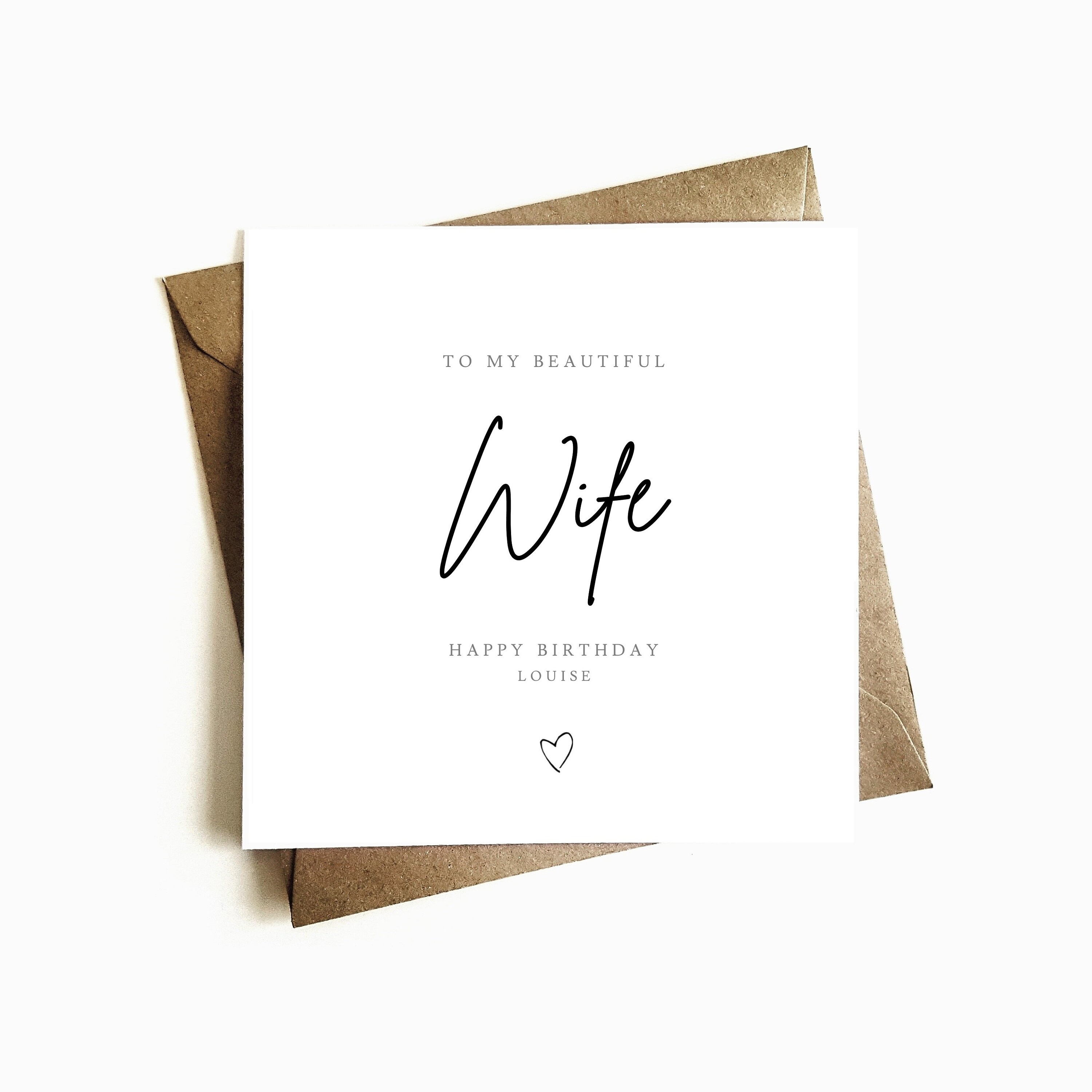personalised wife birthday card happy birthday card etsy