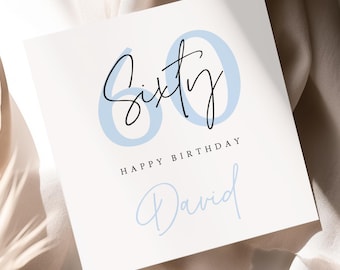 Personalised 60th Birthday Card, Landmark Birthday Gift For Him - Milestone Card - For Him