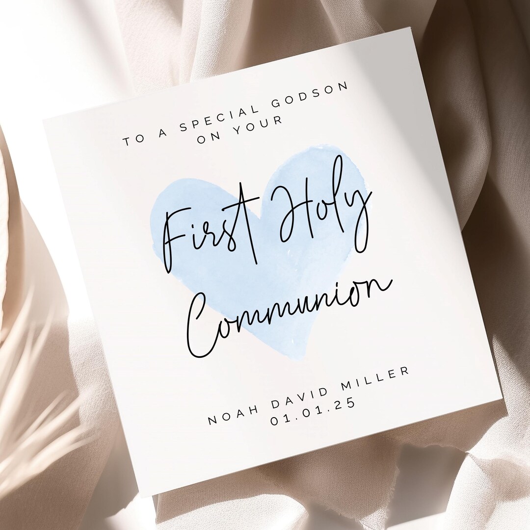 Personalised First Holy Communion Card for Boy - Baby Boy 1st Holy ...