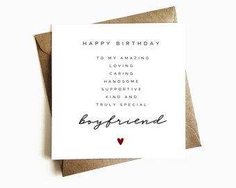 Birthday Card for Boyfriend - Happy Birthday Boyfriend- Boyfriend Birthday Card - Birthday Gift For Him - Card For Partner - For Him