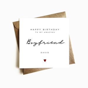 Birthday Gift for Boyfriend, Cute Birthday Card for Him, Simple Boyfriend  Birthday Card, Birthday Card for Boyfriend, Birthday Card for Him 