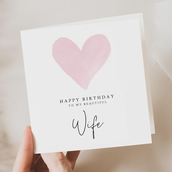 Birthday Card for Wife Happy Birthday Wife Wife Birthday Card  Birthday Gift For Her Card For Partner For Her - Main Image