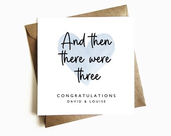 Personalised New Baby Card - And Then There Were Three, Four, Five Etc. - Newborn - New Baby Gift - Congratulations Card - For Parents