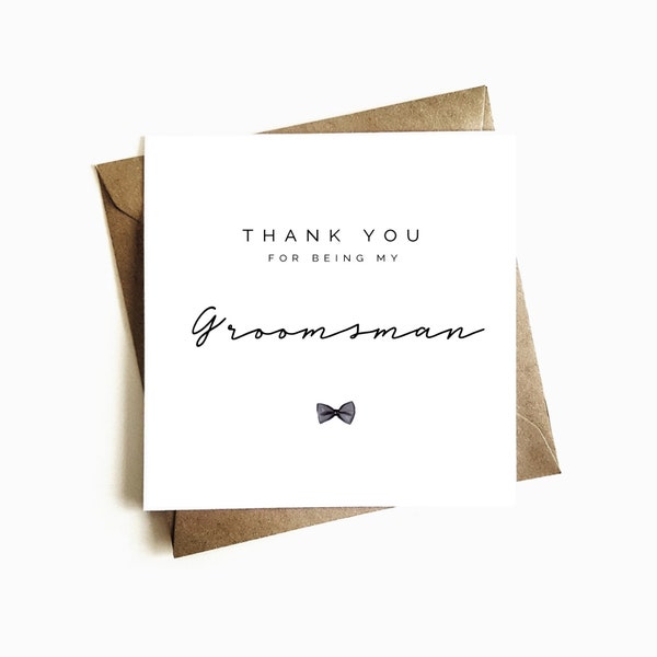 Thank You Card For Groomsman - Wedding Thank You Card - Wedding Day Gift - On Our Wedding Day Card - Wedding Party Thank You Card