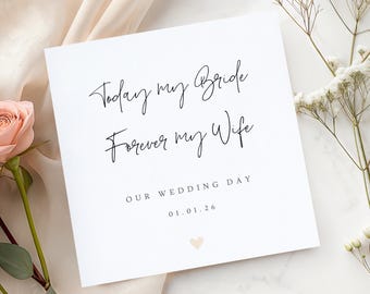Personalised Wedding Day Card for Bride - Wife to be Card - Wedding Day Gift - On Our Wedding Day Card - Happy Wedding Day - Beautiful Bride