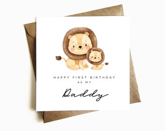 First Birthday as my Daddy Card - First Birthday Card For Daddy - Happy Birthday Daddy - Birthday Dad Gift - From Baby